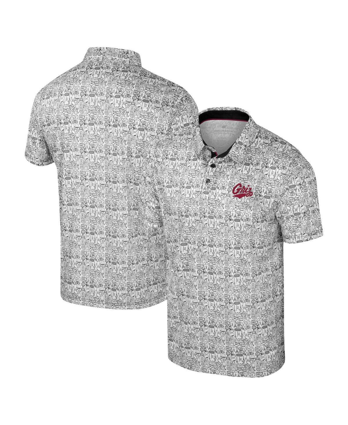 Men's Colosseum Maroon Montana Grizzlies It's Time! Allover Print Polo, Size: Medium, Mon Red Product Image