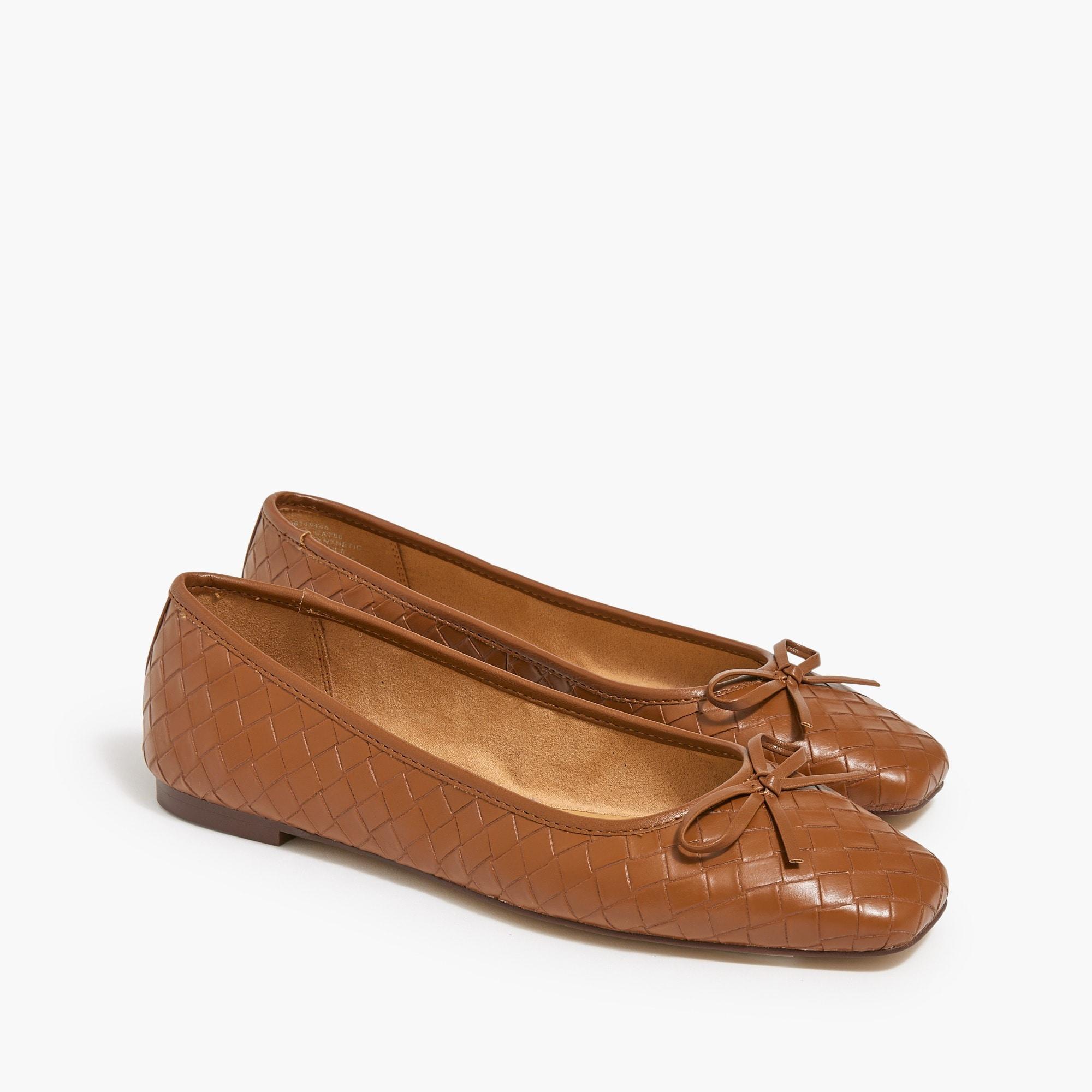 Woven square-toe ballet flats Product Image