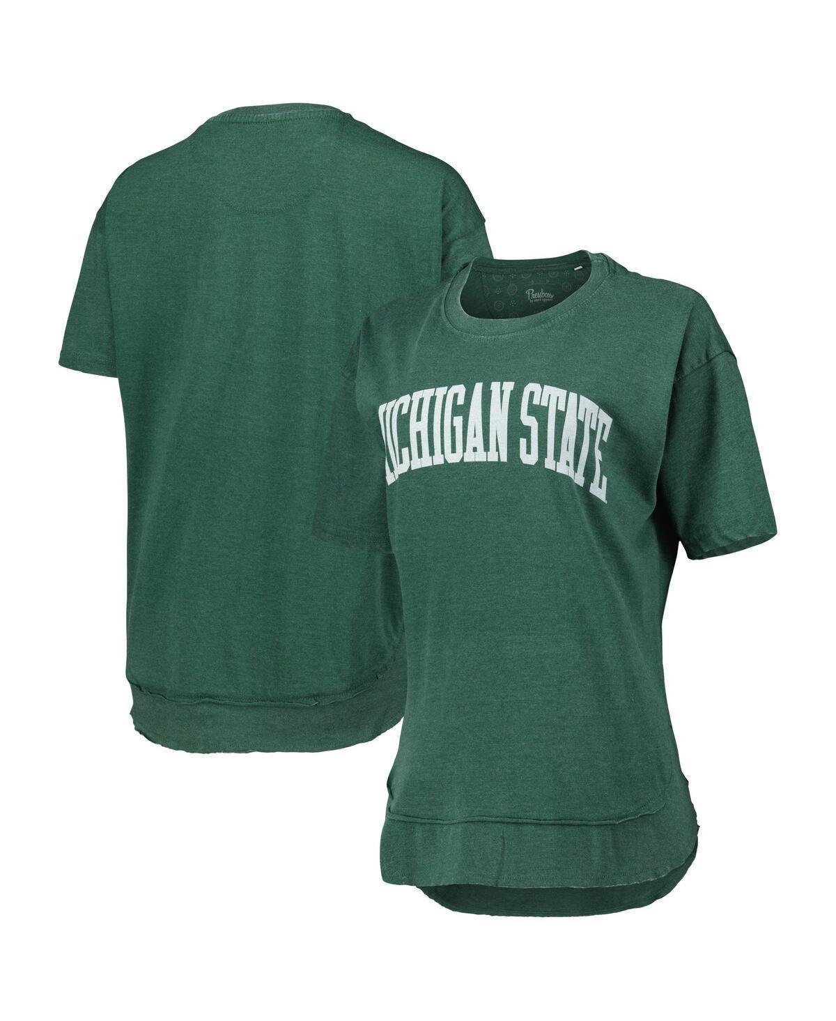 Women's Pressbox Heathered Green Michigan State Spartans Arch Poncho T-Shirt, Size: Medium Product Image
