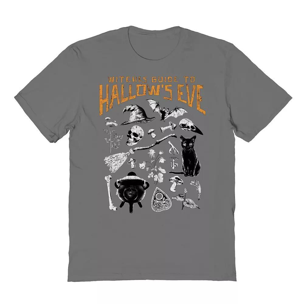 Men's Hallows Eve Guide Halloween Graphic Tee, Size: Small, Grey Product Image