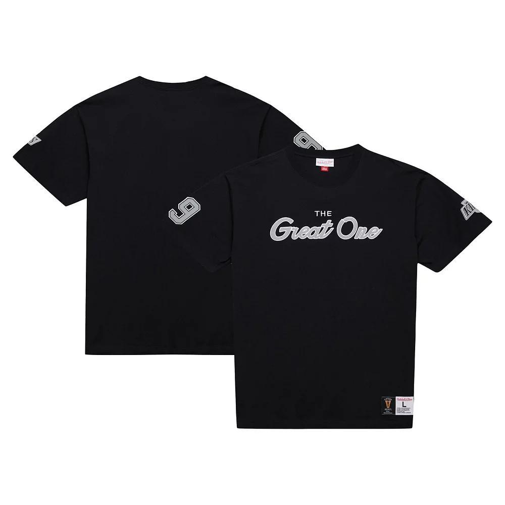 Men's Mitchell & Ness Wayne Gretzky Black Los Angeles Kings Premium Nickname Vintage Logo T-Shirt, Size: Large, Kgs Black Product Image