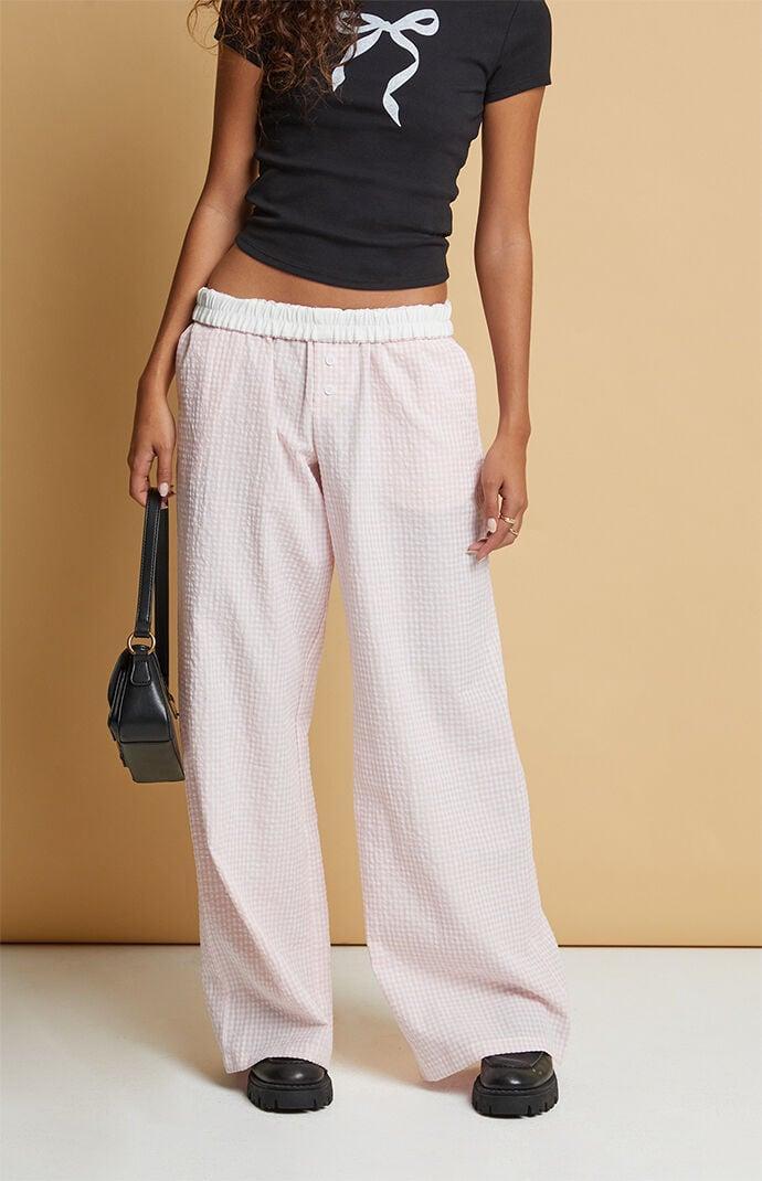 Beverly and Beck Women's Gingham Boxer Pajama Pants - Product Image