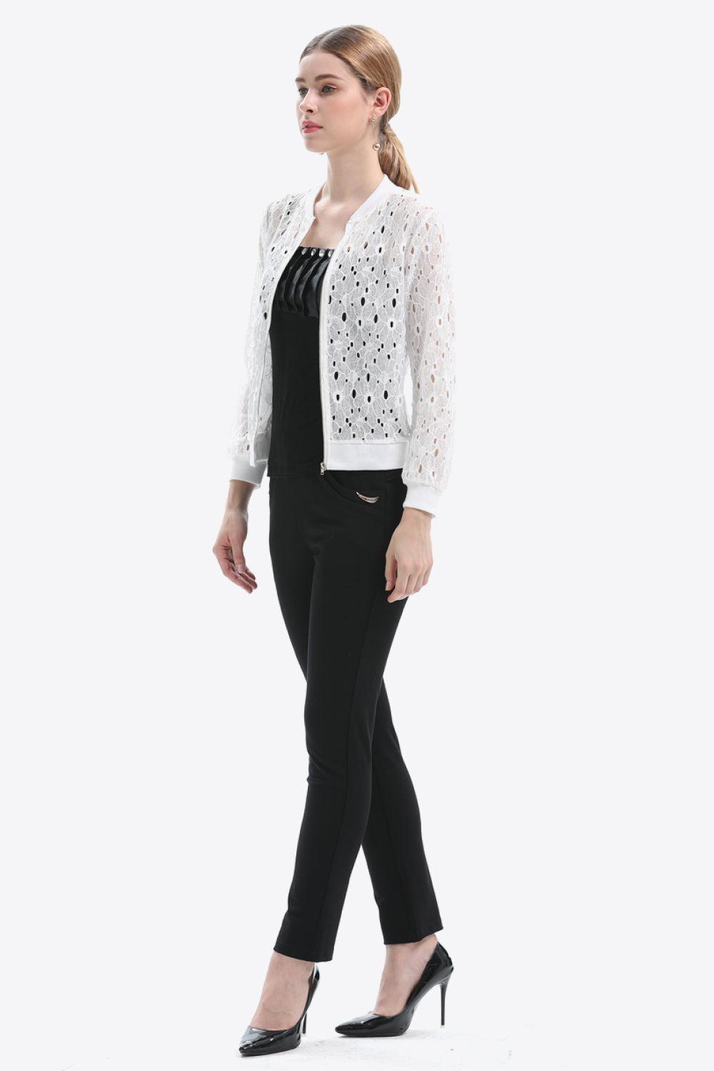 Openwork Zip Up Jacket Product Image