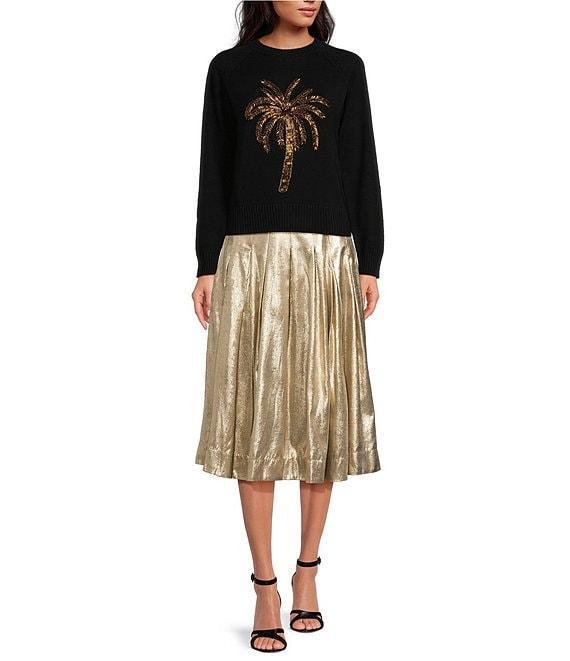 Mestiza New York Delilah Knit Crew Neck Palm Tree Embroidered Sweater Product Image