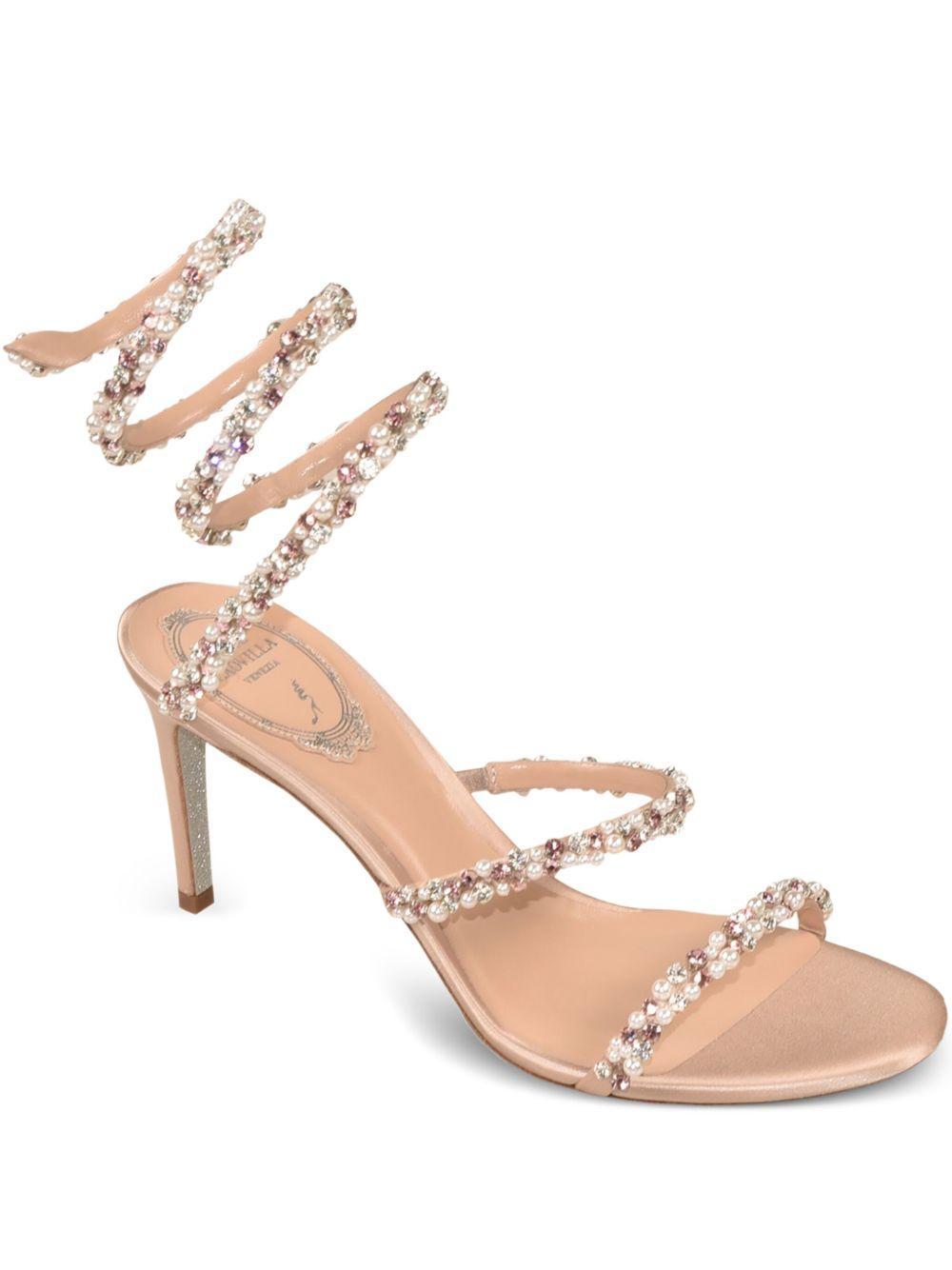 105mm Pearl crystal-embellished sandals Product Image