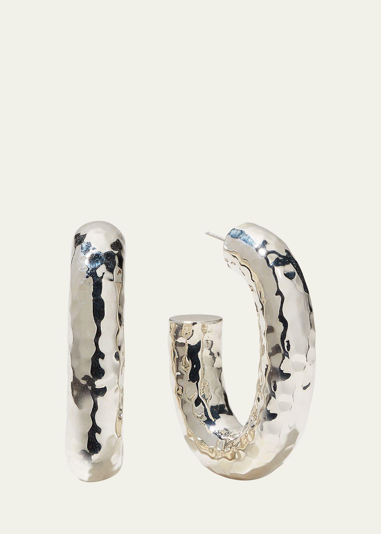 Ippolita Sterling Silver Classico Hammered Oval Large Hoop Earrings Product Image