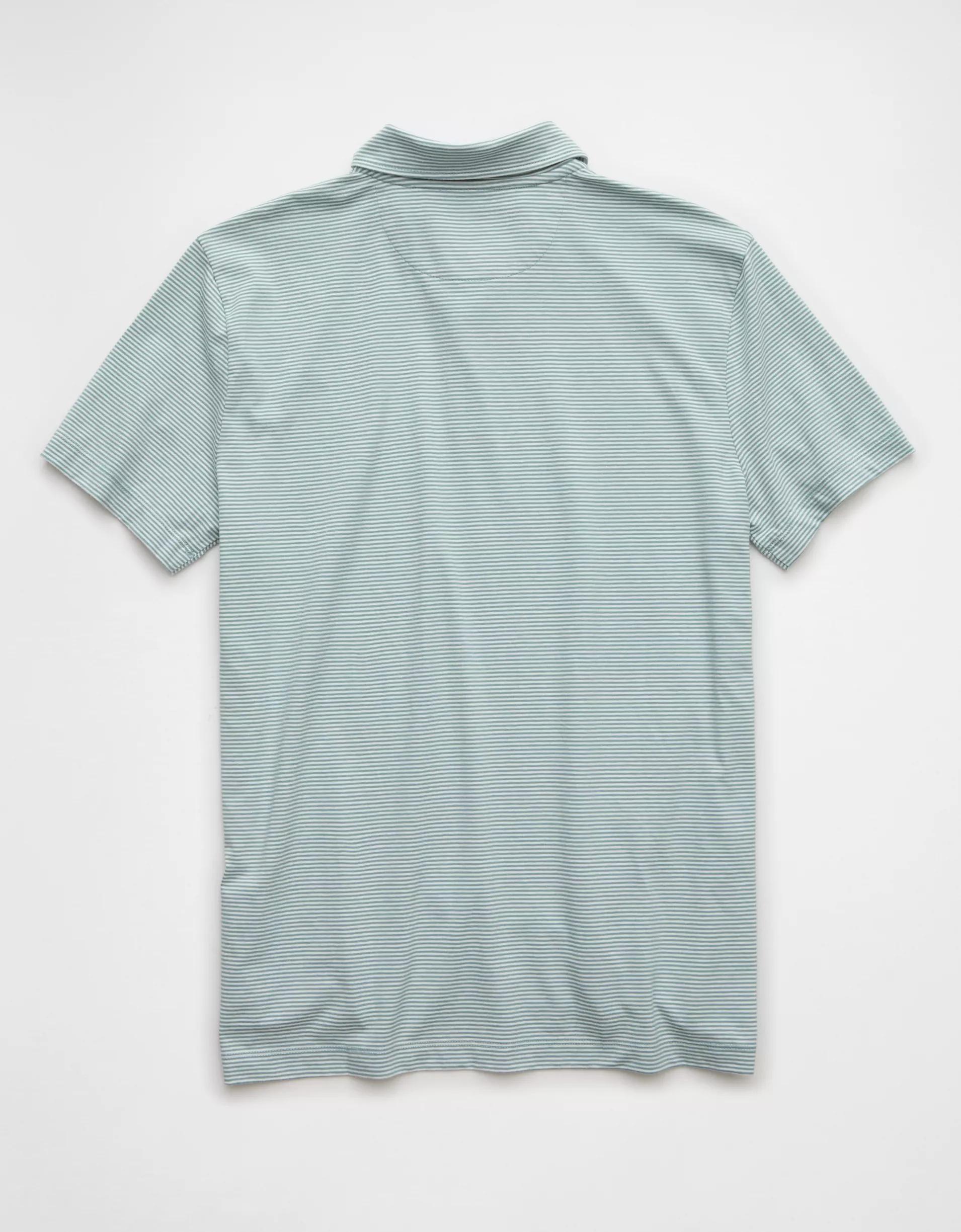 AE 24/7 Club Logo Striped Polo Shirt Product Image