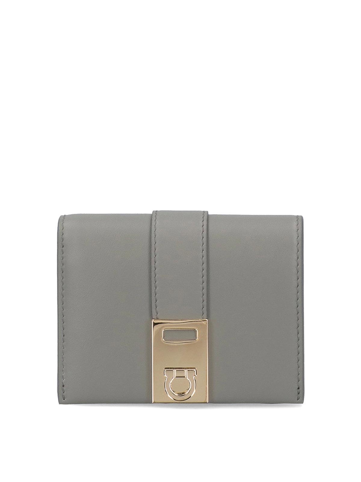 FERRAGAMO Compact Wallet In Grey Product Image