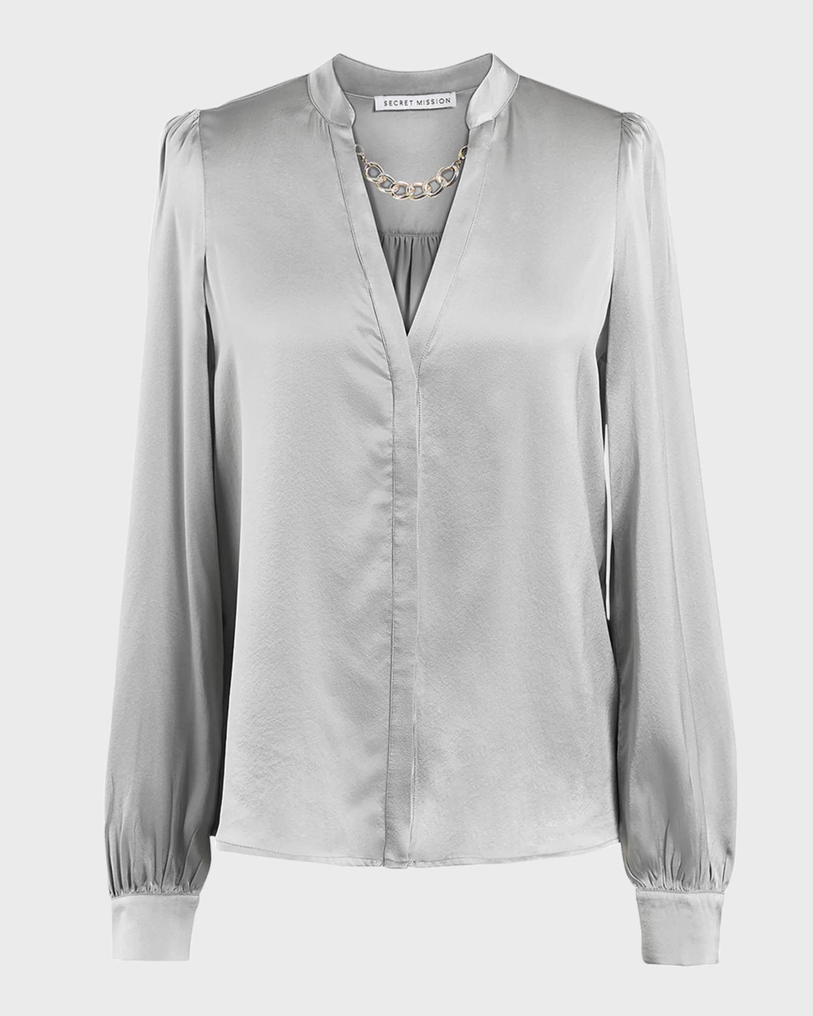 Vivi Silk Removable Chain Blouse Product Image
