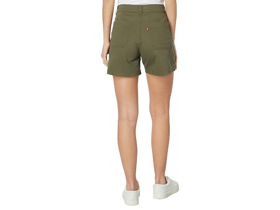 Womens Levis Slim Twill Midrise Utility Shorts Olive Black Product Image