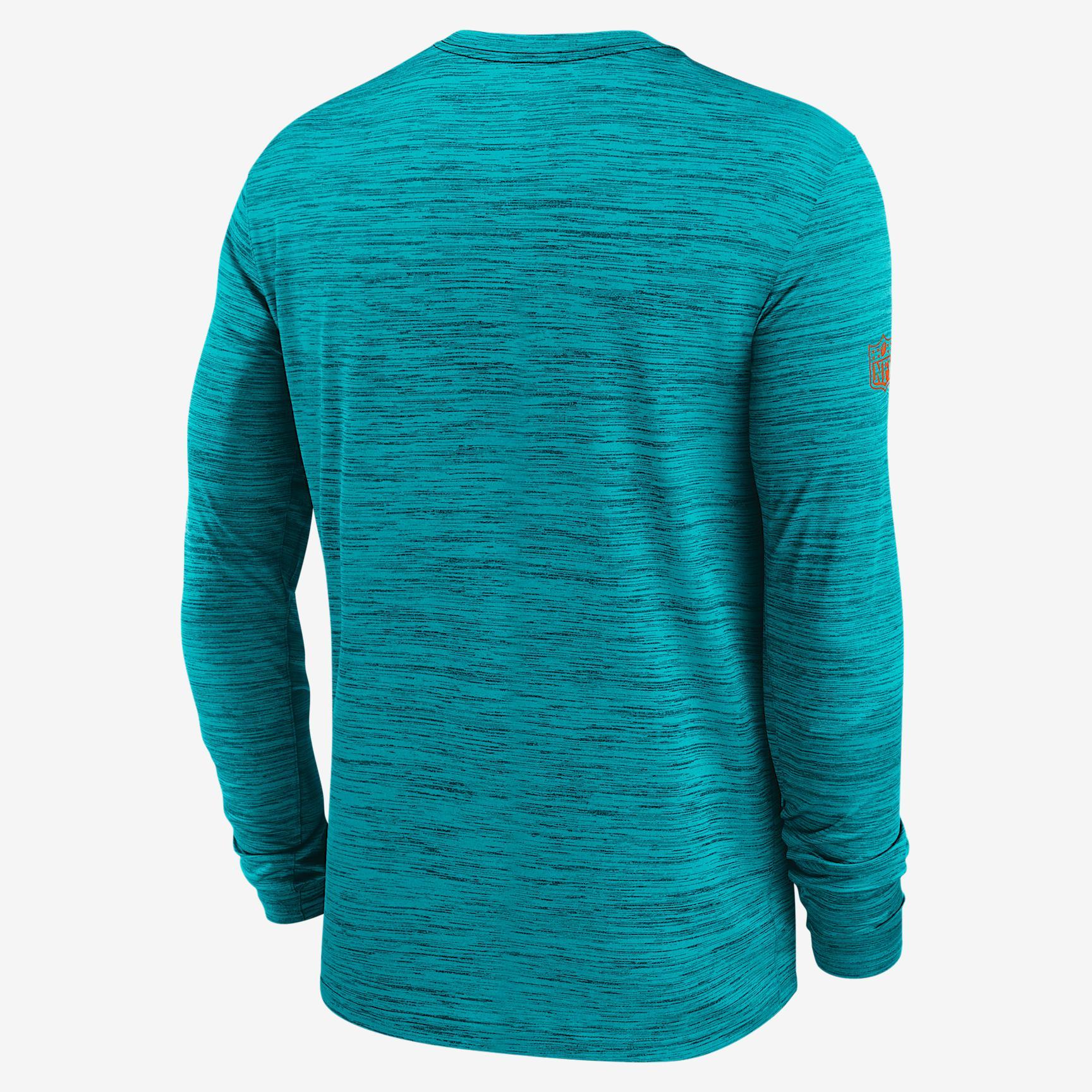Miami Dolphins Sideline Team Issue Velocity Men's Nike Dri-FIT NFL Long-Sleeve T-Shirt Product Image
