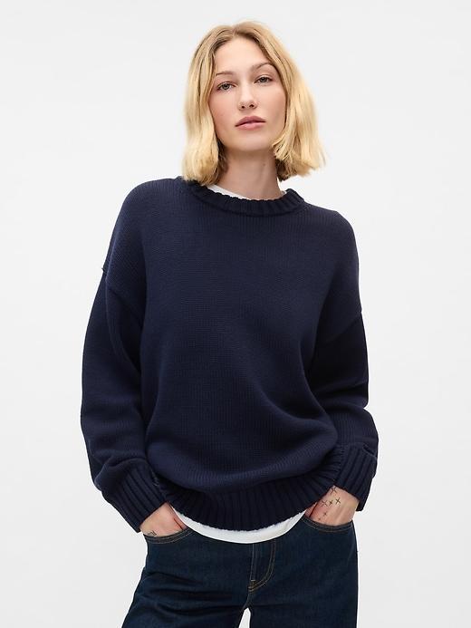 100% Cotton Oversized Boyfriend Sweater Product Image