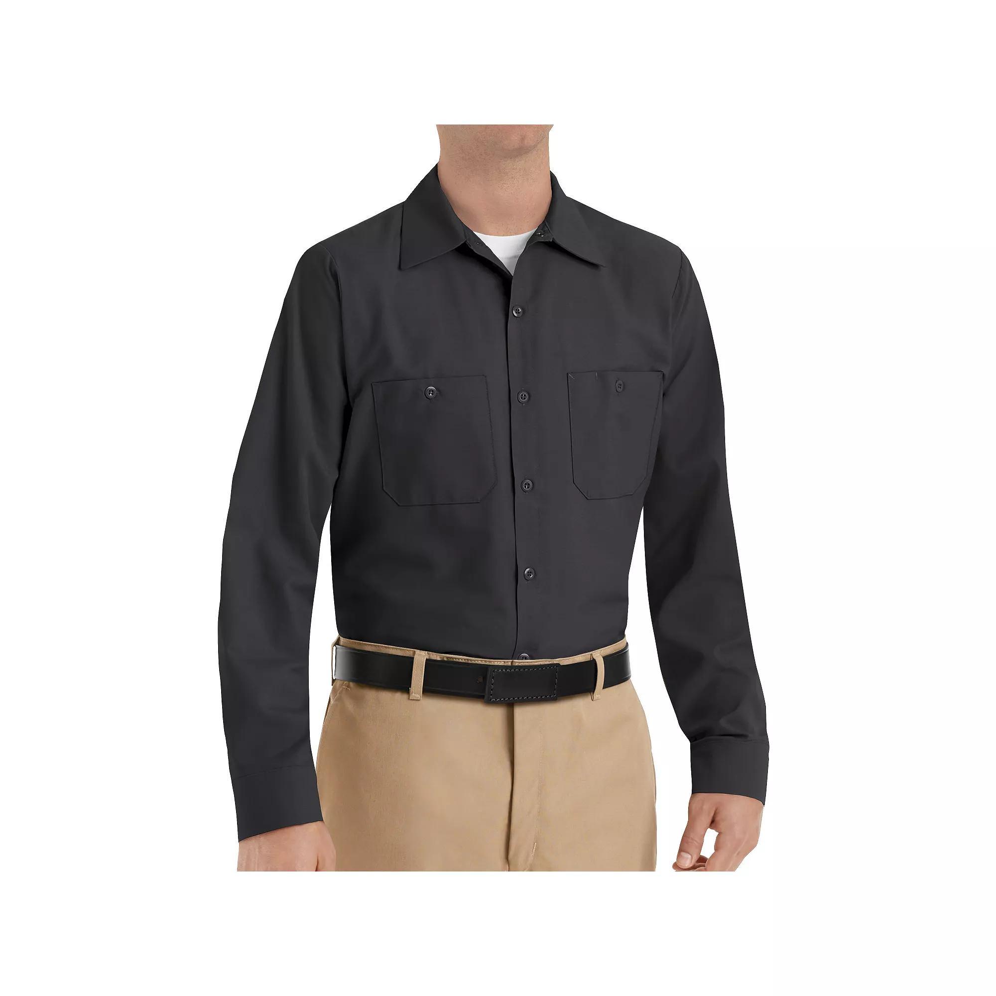 Men's Red Kap Classic-Fit Industrial Long Sleeve Button-Down Work Shirt, Size: Large, Brown Product Image