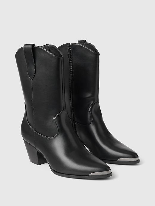 Vegan Leather Western Boots Product Image