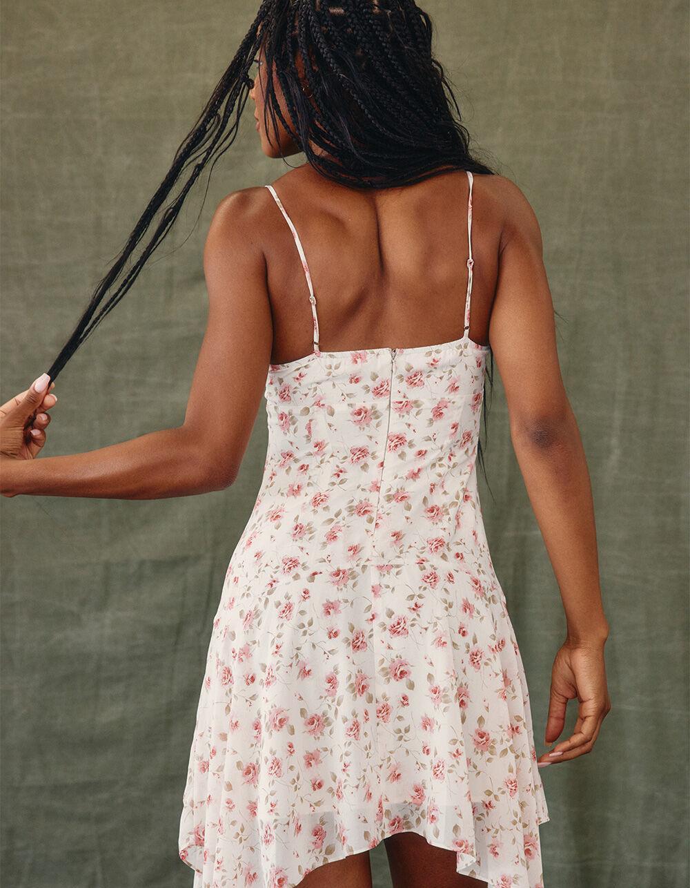 WEST OF MELROSE Floral Fairy Womens Dress - WHT/PNK Product Image