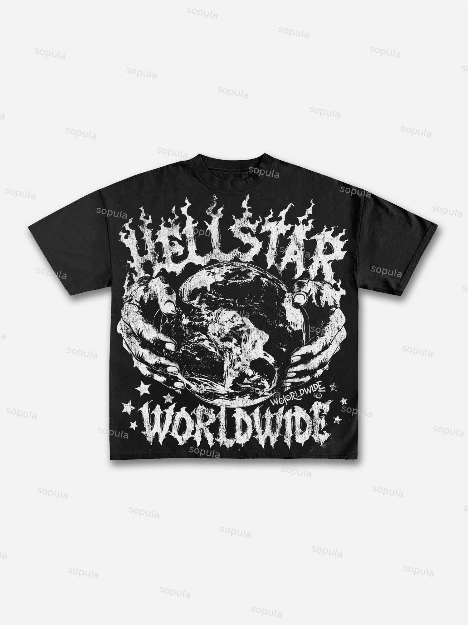 Divine Heat Street Cherub Graphic Cotton T-shirt Product Image