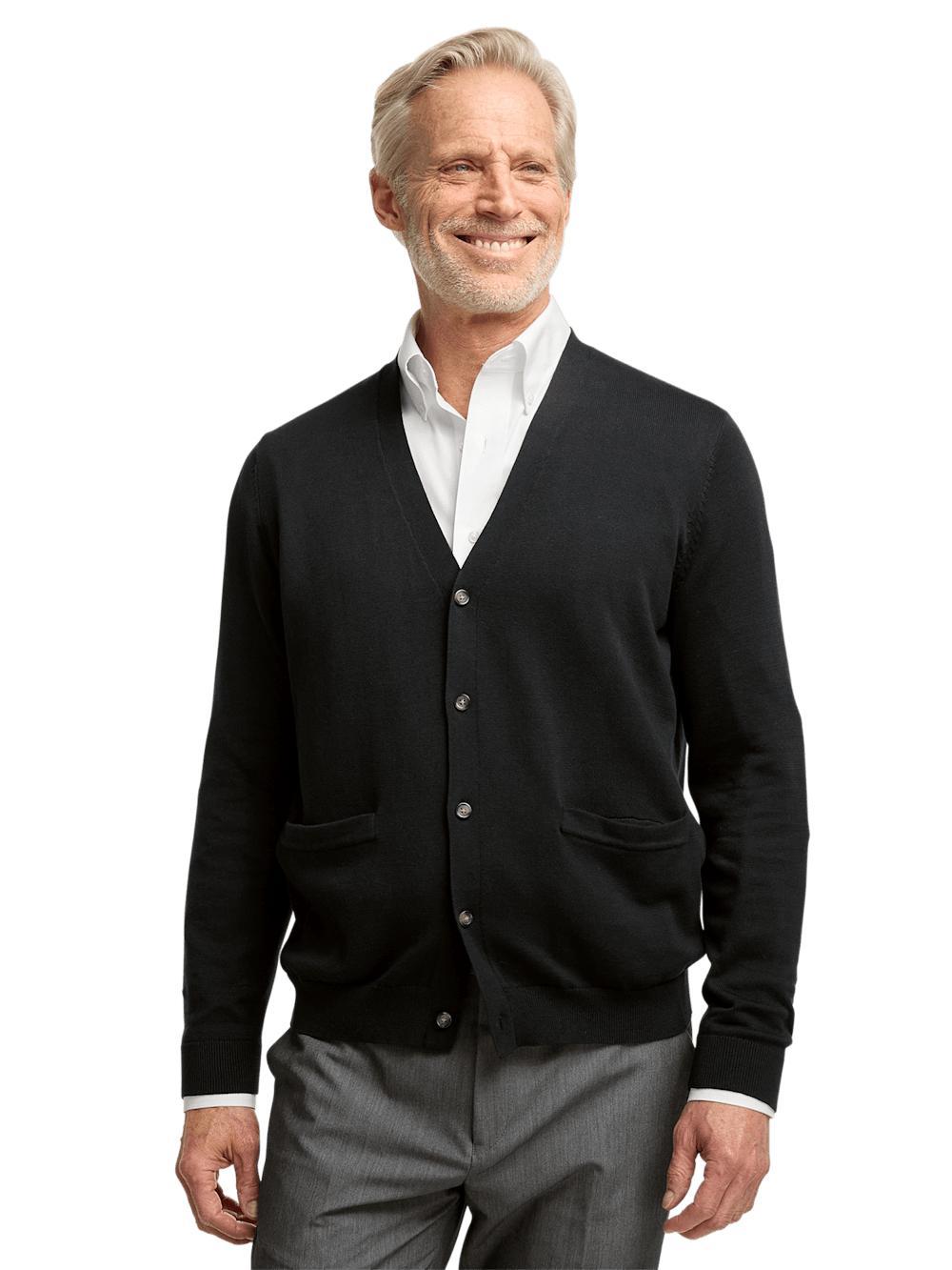 Supima Cotton Button Front Cardigan - Plum Product Image
