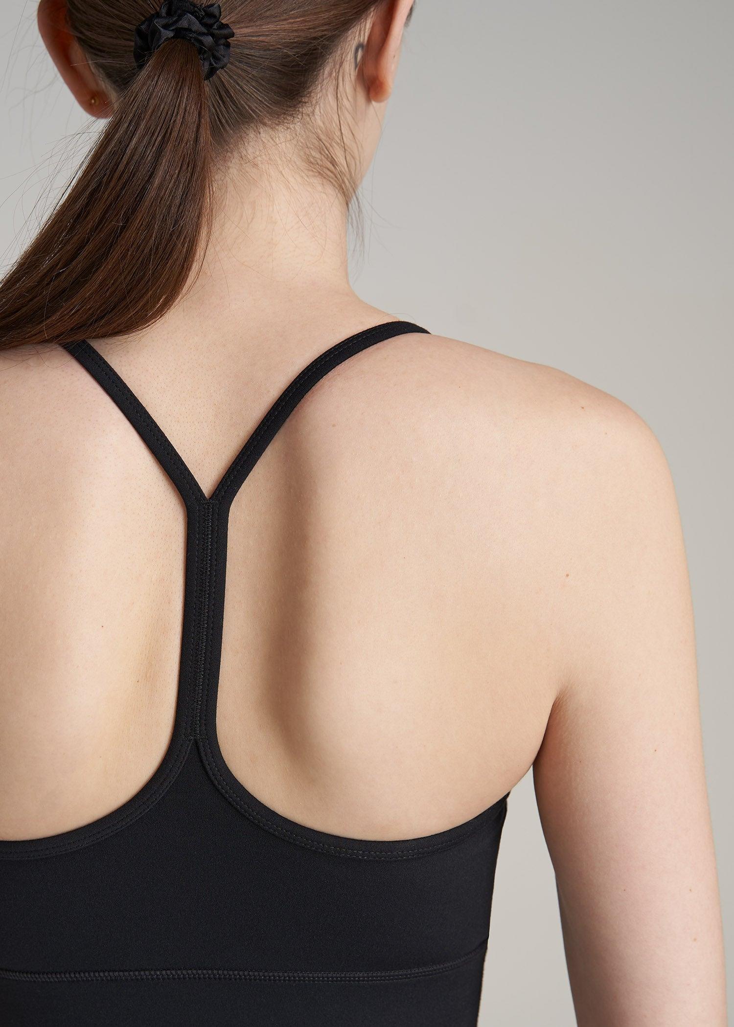 Racerback Women's Tall Sports Bra in Black Female Product Image
