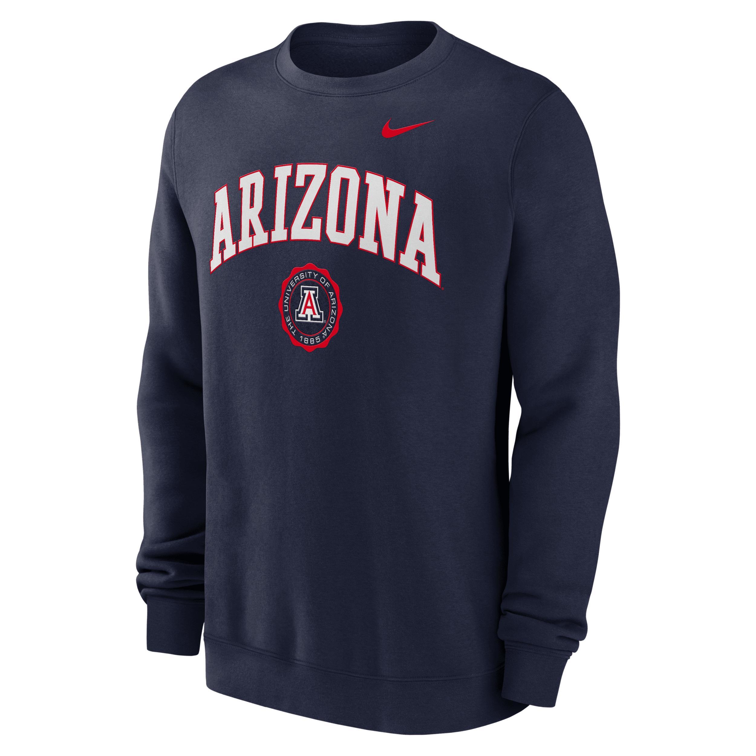 Men's Nike Navy Arizona Wildcats Arched Seal Pullover Sweatshirt, Size: Small, Blue Product Image
