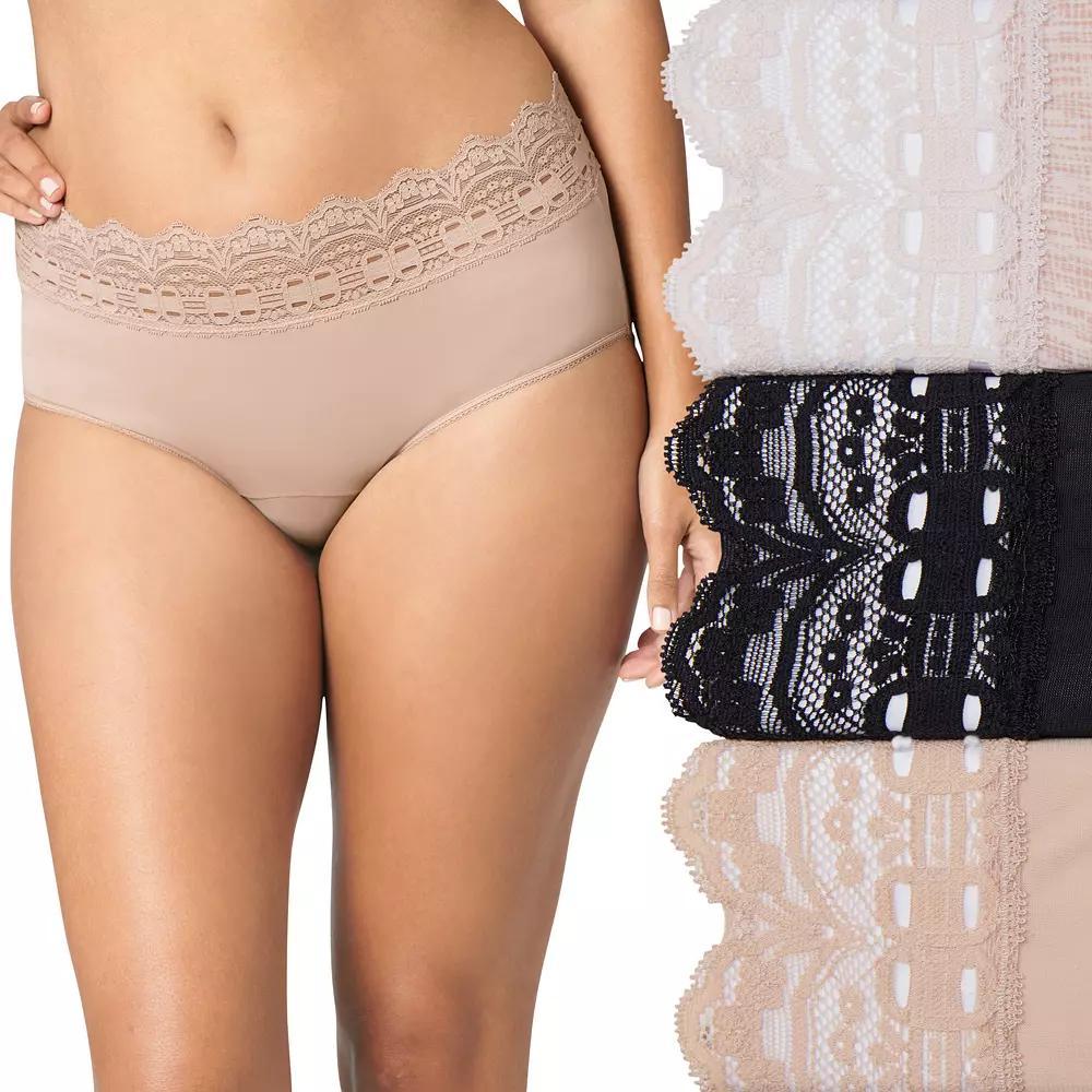 Women's Olga® by Warner's® 3-pack Secret Hug Hipster Panty Set 0913J3, Size: 8, Woven Print Asst Product Image