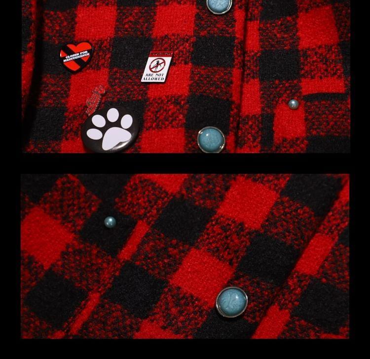Check Loose-Fit Tweed Jacket Product Image