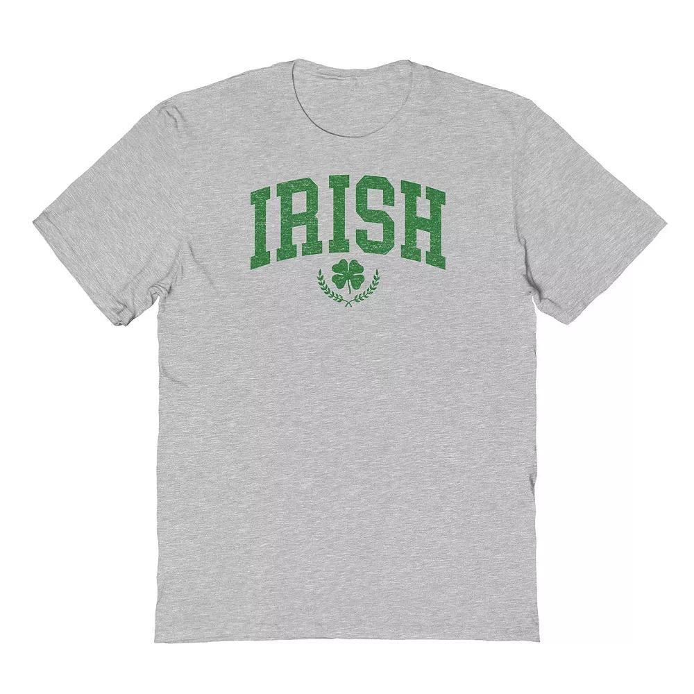 Men's St Patrick's Day Irish Green Collegiate Graphic Tee, Size: Medium, Sport Gray Product Image
