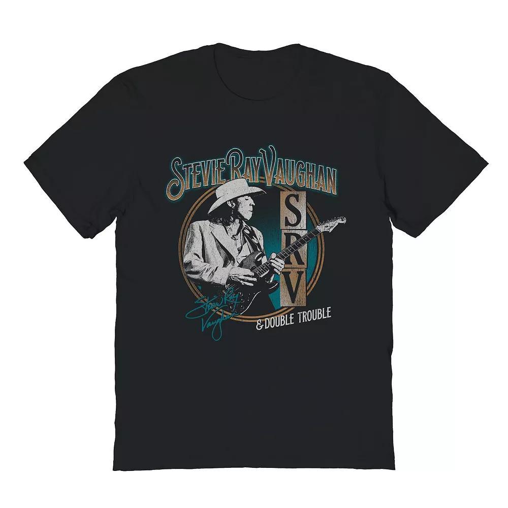 Men's Stevie Ray Vaughn SRV Double Trouble Transparent Graphic Tee, Size: Medium, Black Product Image