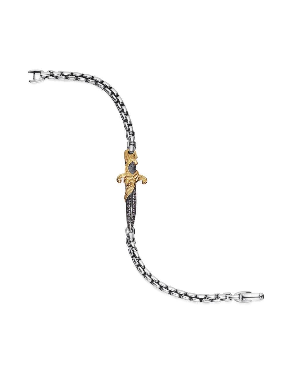 18kt yellow gold and sterling silver Waves Dagger bracelet (5mm) Product Image