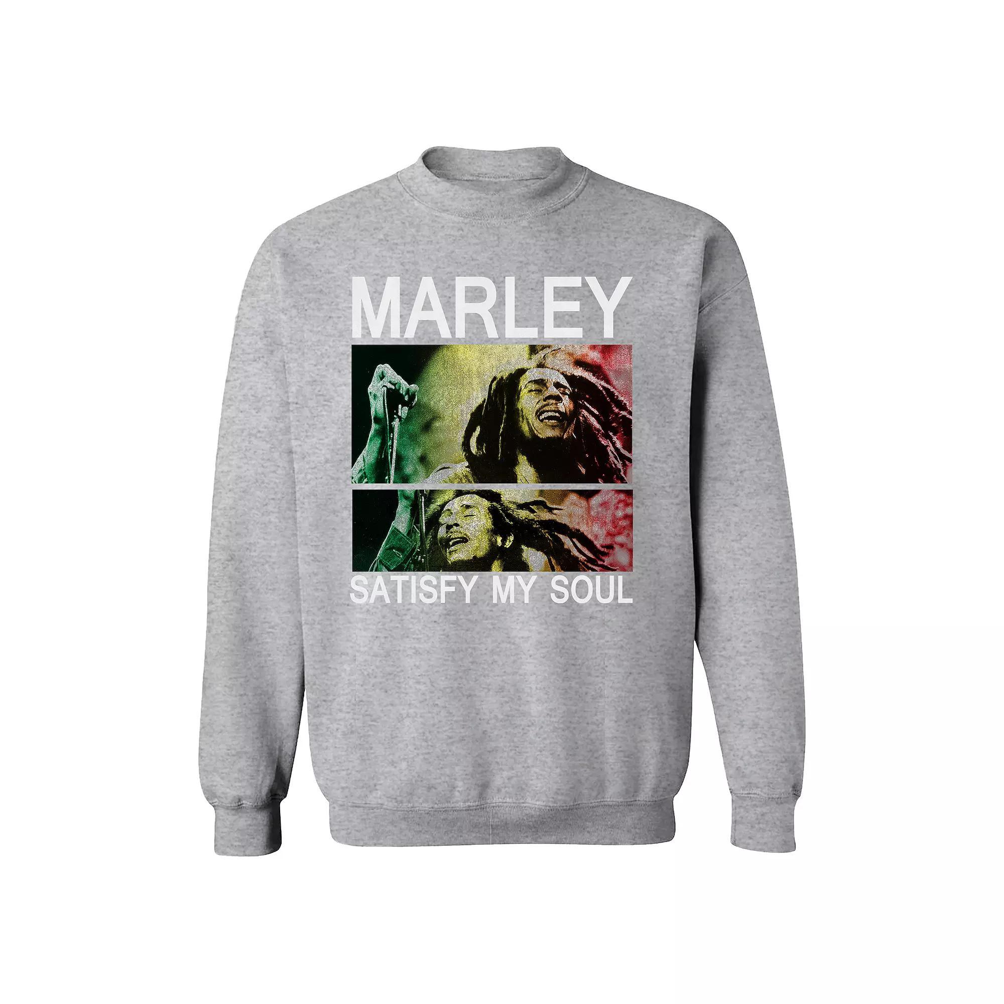 Men's Bob Marley Satisfy My Soul Sweatshirt, Size: Large, Sport Gray Product Image