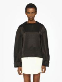 TWISTED SLEEVE SATIN TOP in black | JW Anderson US  Product Image