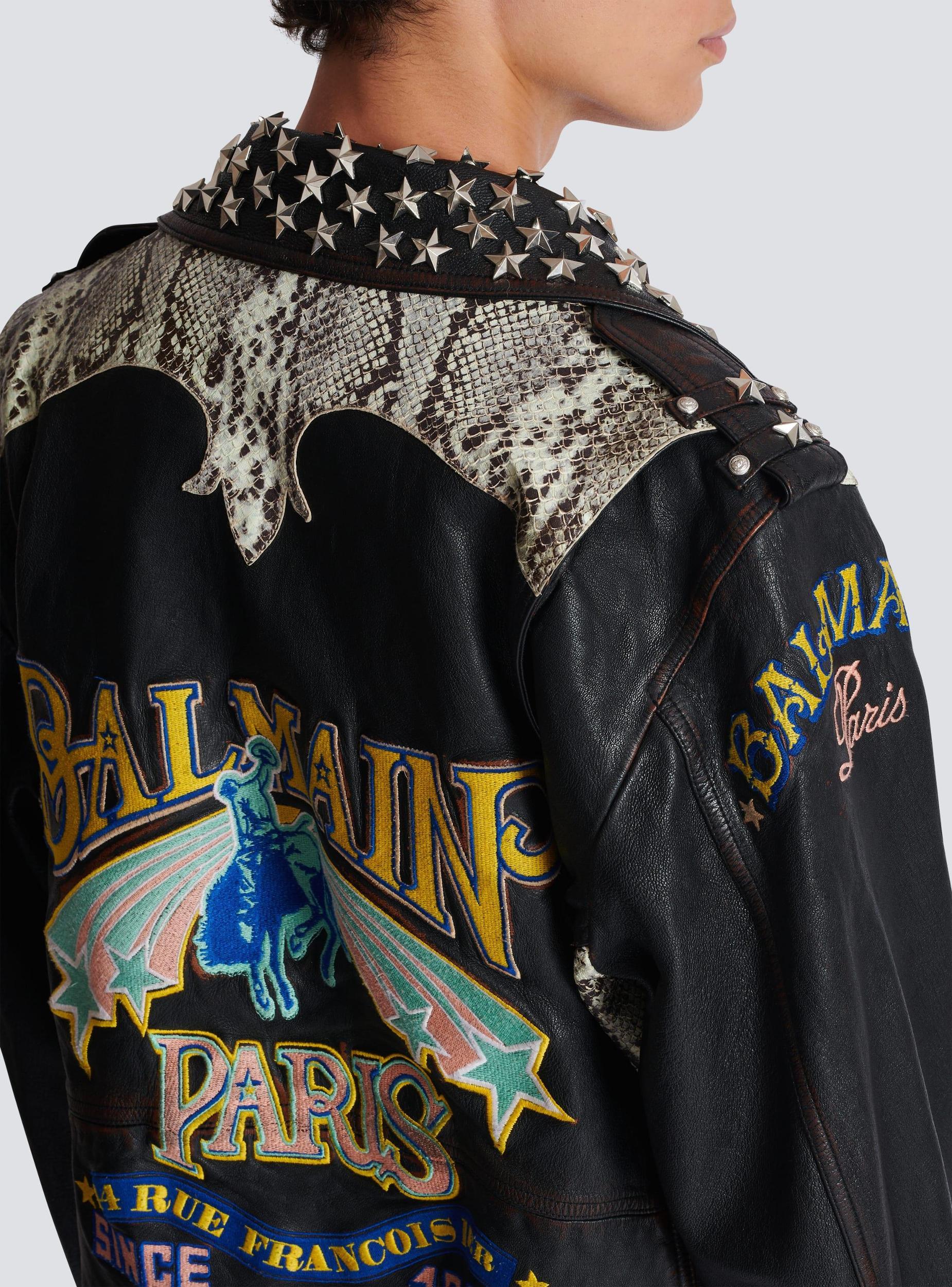 Balmain Western leather biker jacket Product Image