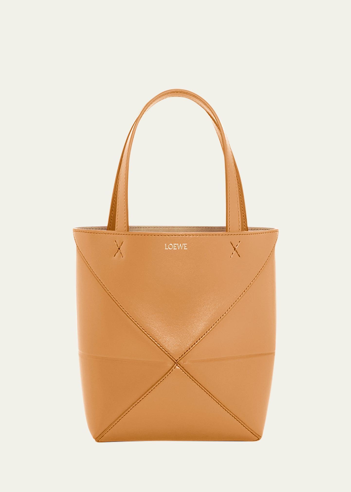 Puzzle Fold Mini Tote Bag in Shiny Leather Product Image