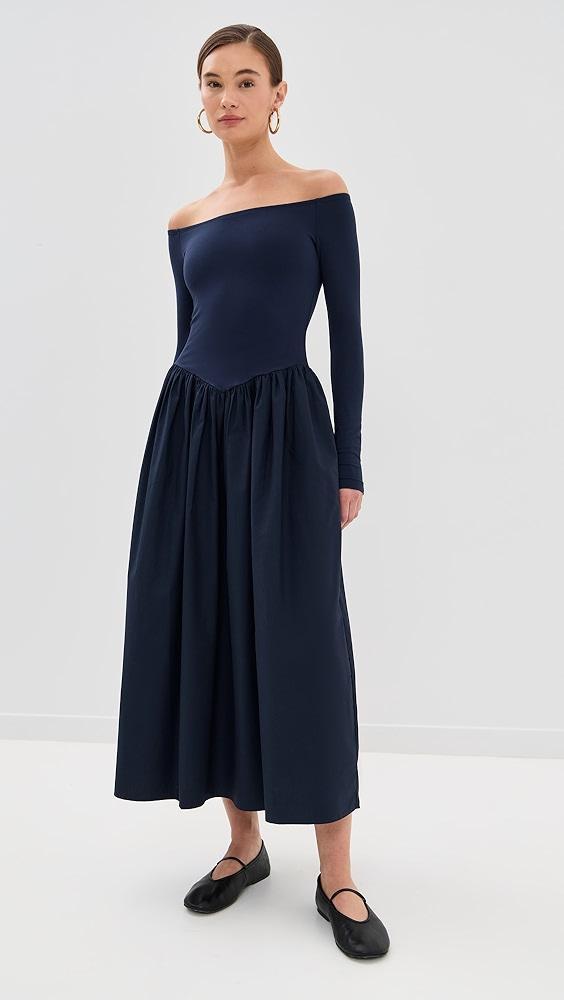 LE BOP Colette Mixed Fabric Off Shoulder Dress | Shopbop Product Image