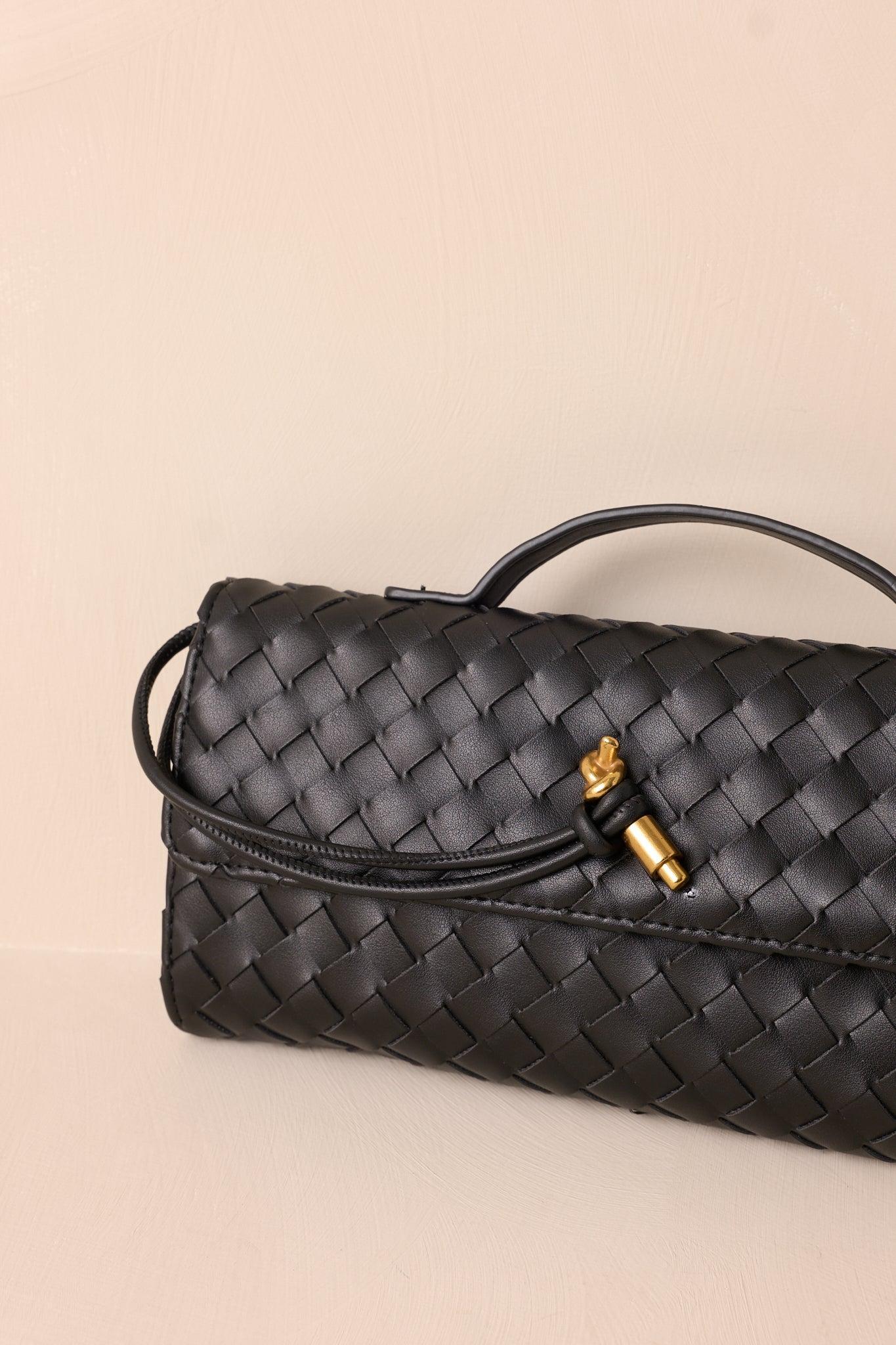 Midnight Sun Black Woven Clutch Product Image