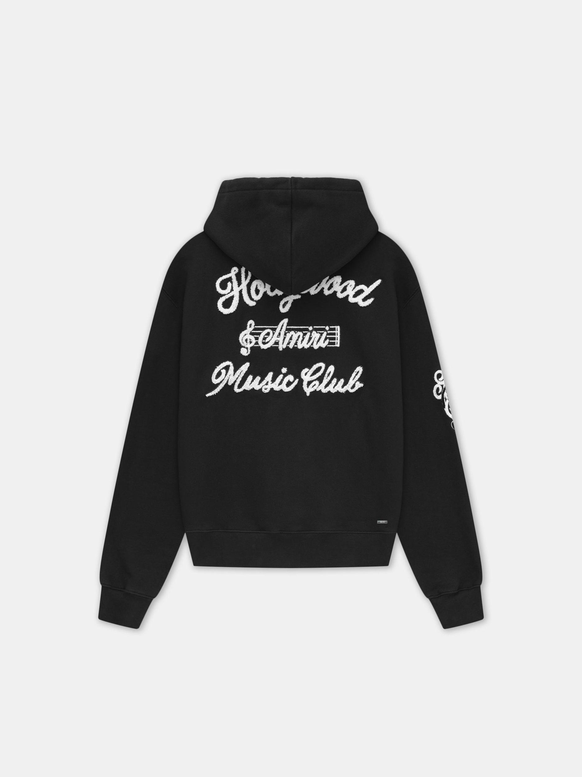 MUSIC CLUB ZIP UP HOODIE - Black Male Product Image