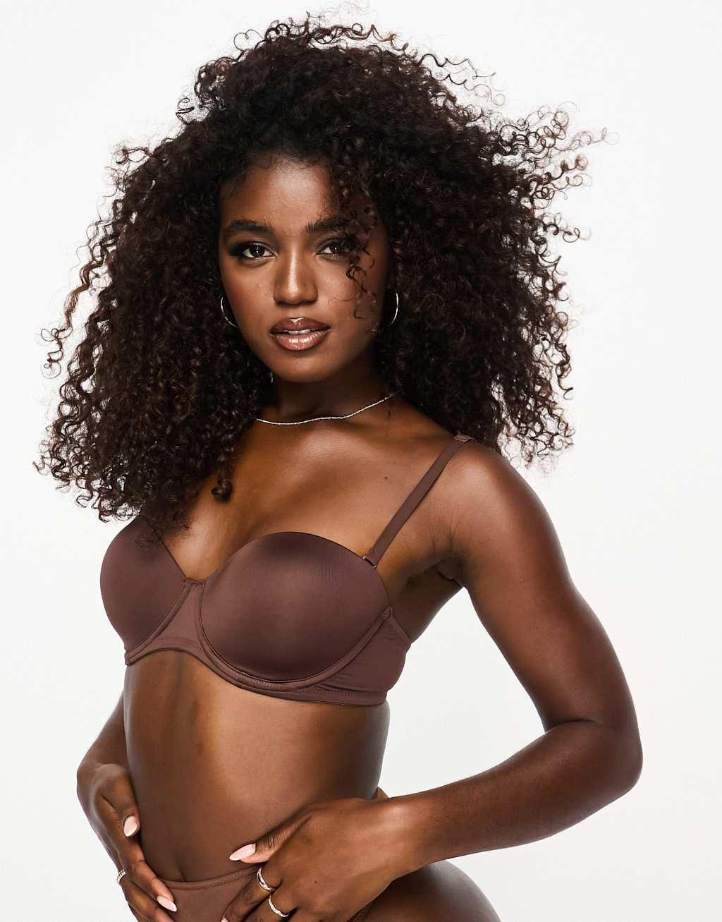 ASOS DESIGN microfiber molded multiway strapless bra Product Image