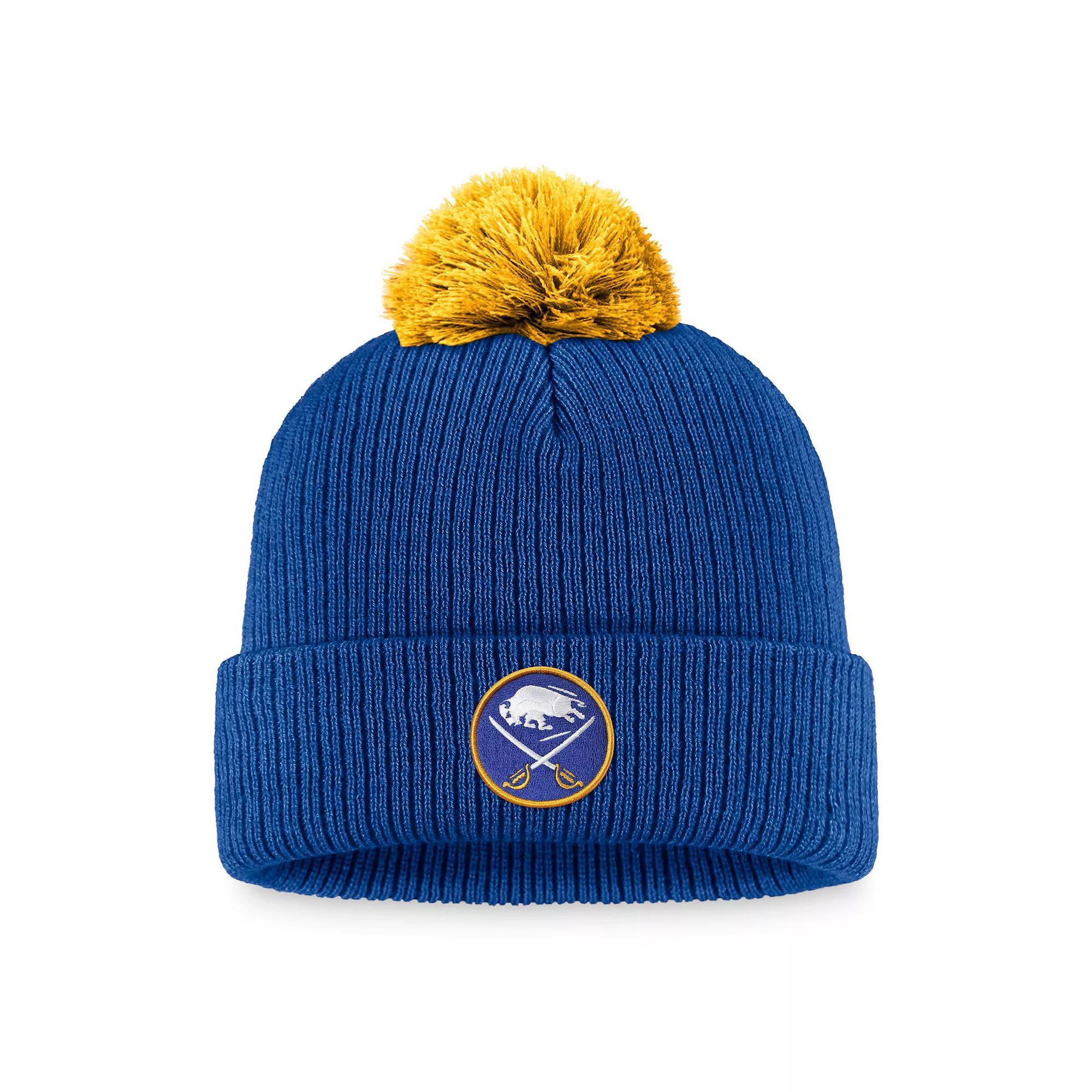 Men's Fanatics Branded Royal Buffalo Sabres Team Cuffed Knit Hat with Pom, Blue Product Image