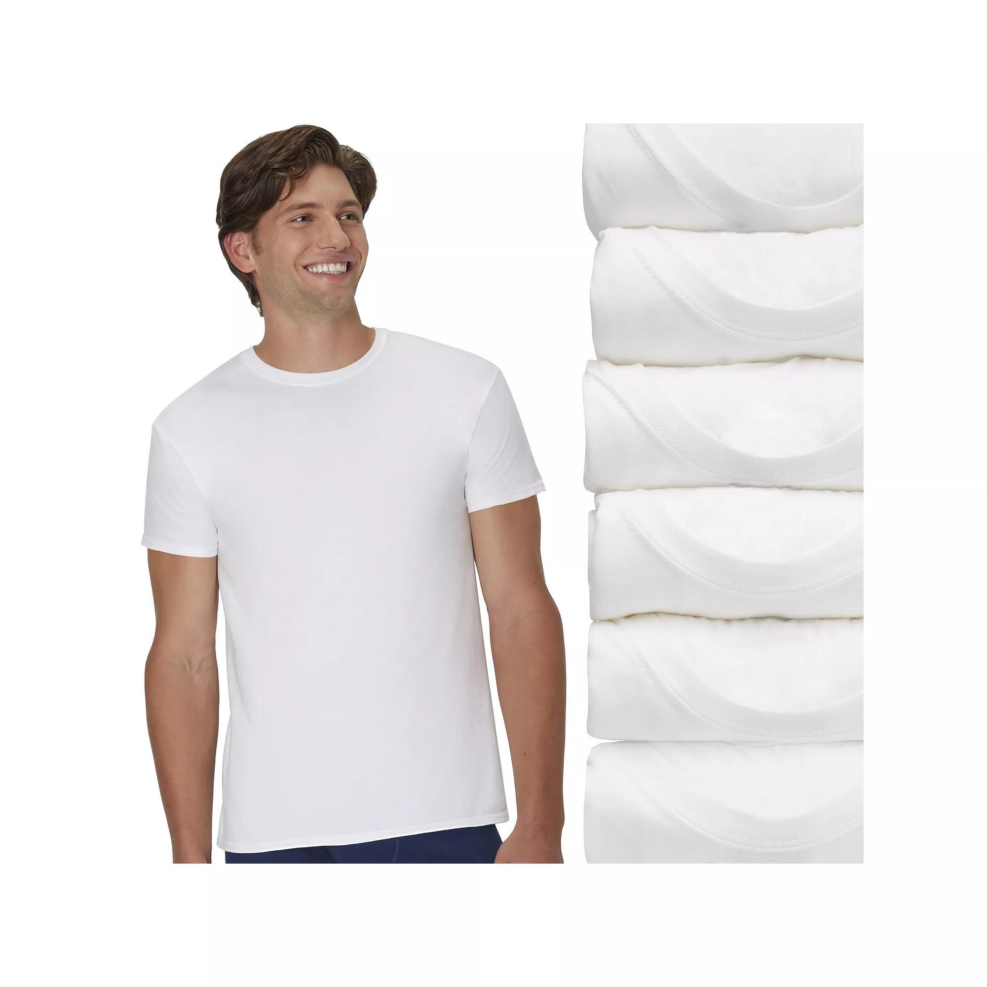 Hanes Ultimate 6-Pack Men's ComfortSoft Crewneck Undershirt, Size: XL, White Product Image