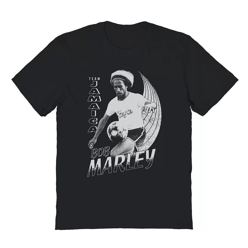 Men's Bob Marley Team Jamaica Soccer Graphic Tee, Size: Medium, Black Product Image