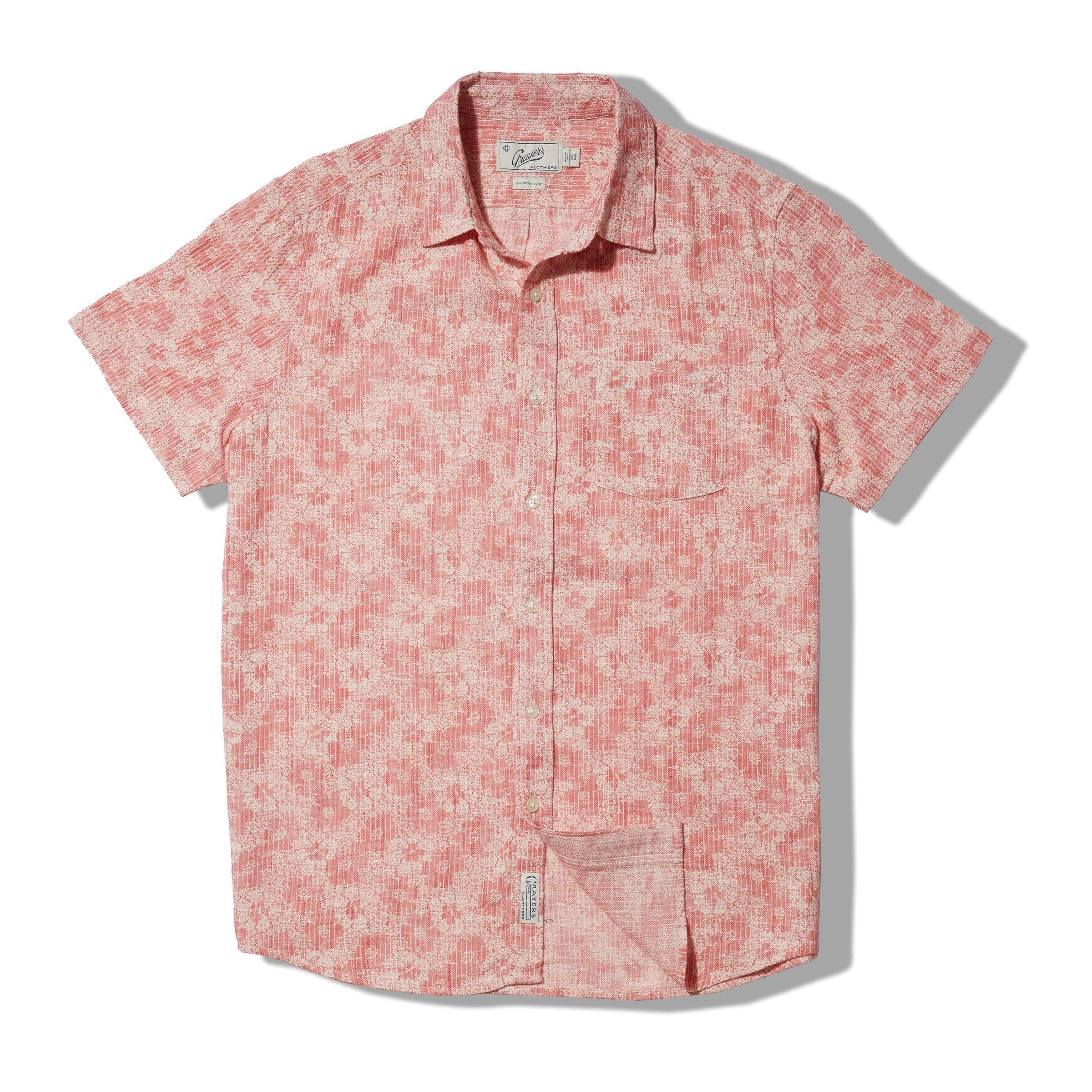 Madras Cottage Loom Printed Shirt - Red White Floral Product Image