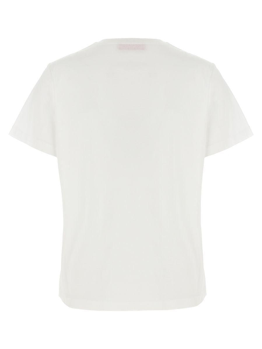 VALENTINO Vgold Ribbed Cotton T-shirt In White Product Image