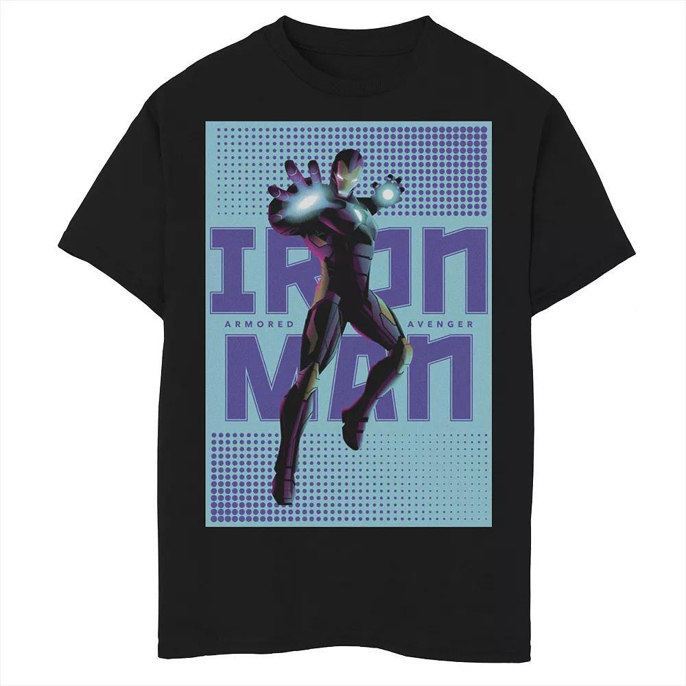Boys 8-20 Marvel Iron Man Halftone Pop Art Poster Graphic Tee, Boy's, Size: Large, Black Product Image