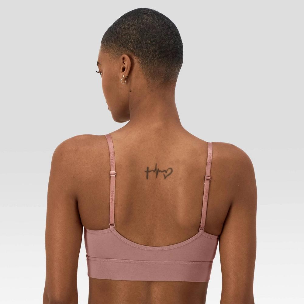 Hanes Originals Women's SuperSoft Longline Triangle Bra MHOT10 - Nude S: Adjustable Strap, Stretch Fabric Product Image