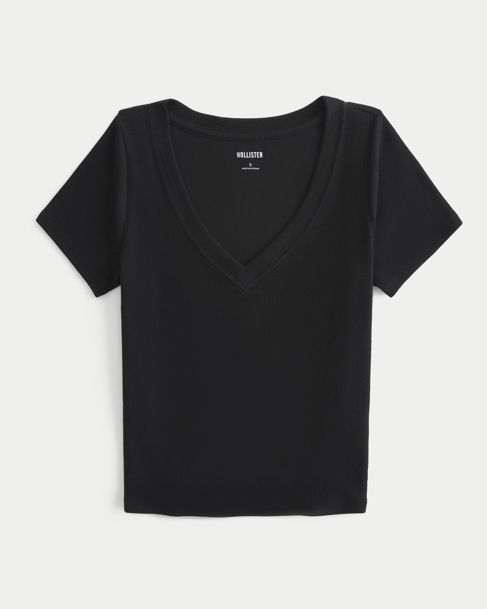 Ribbed V-Neck Top Product Image