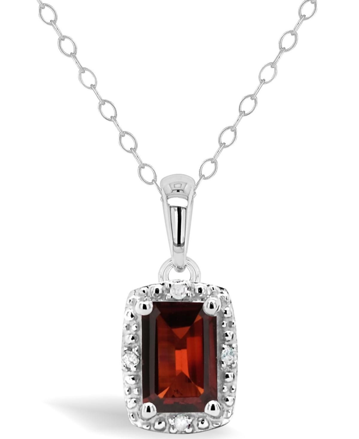 Celebration Gems Sterling Silver Gemstone & Diamond Accent Pendant Necklace, Womens Purple Product Image