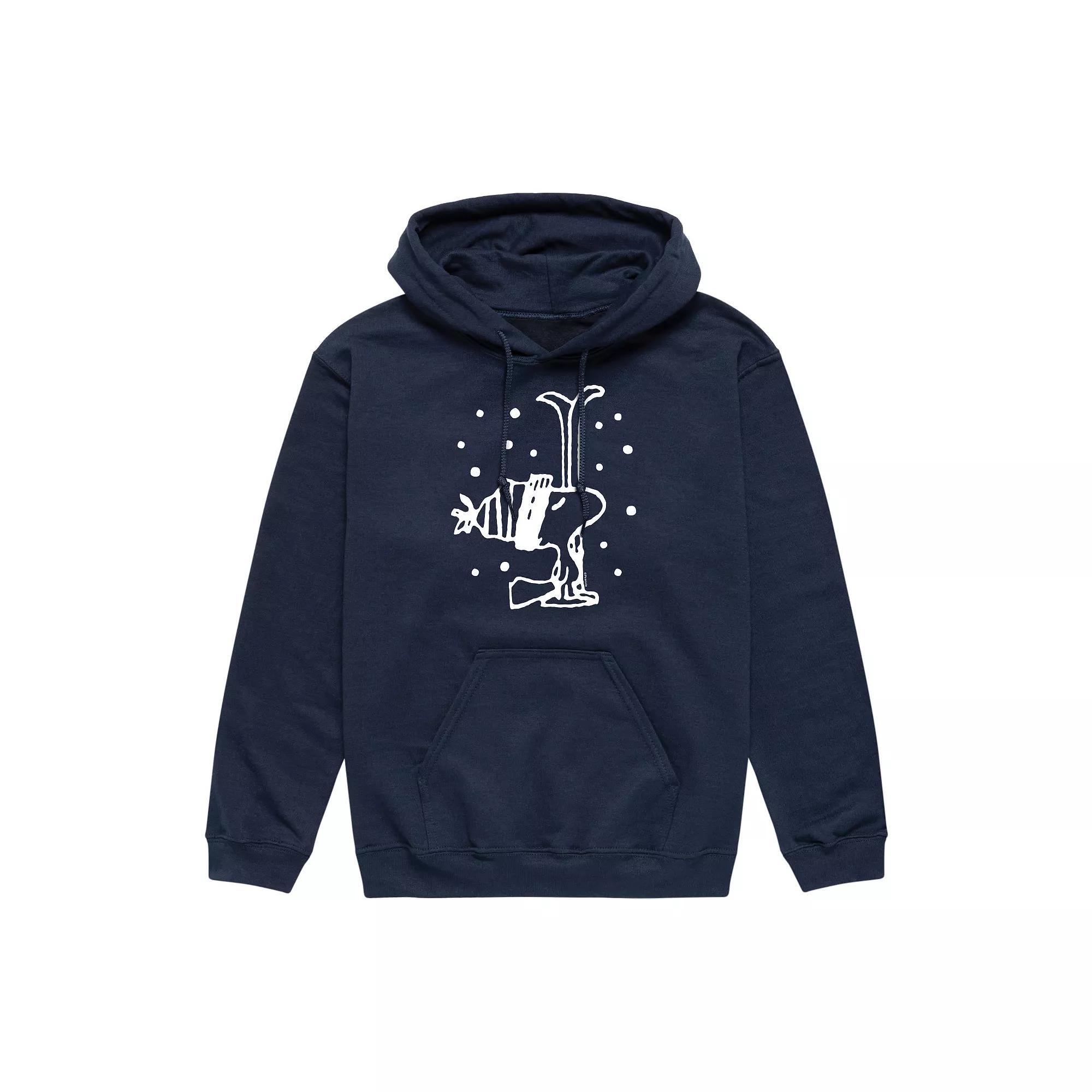 Mens Peanuts Woodstock Snowfall Graphic Hoodie Blue Product Image