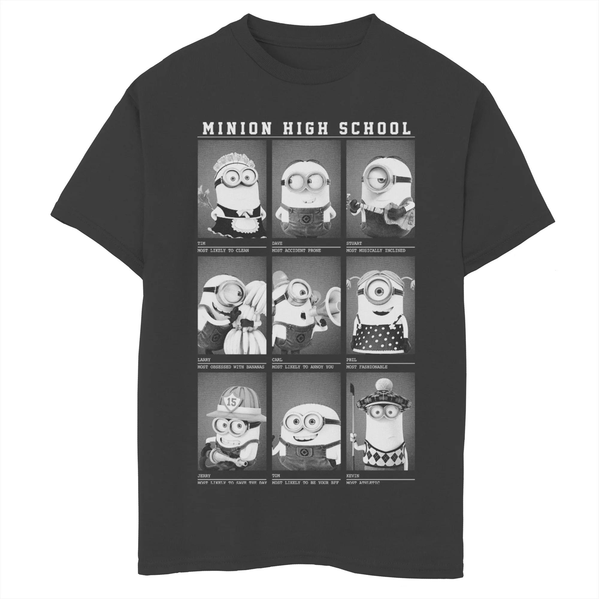 Boys' Minions High School Graphic Tee, Boy's, Size: Small, Black Product Image