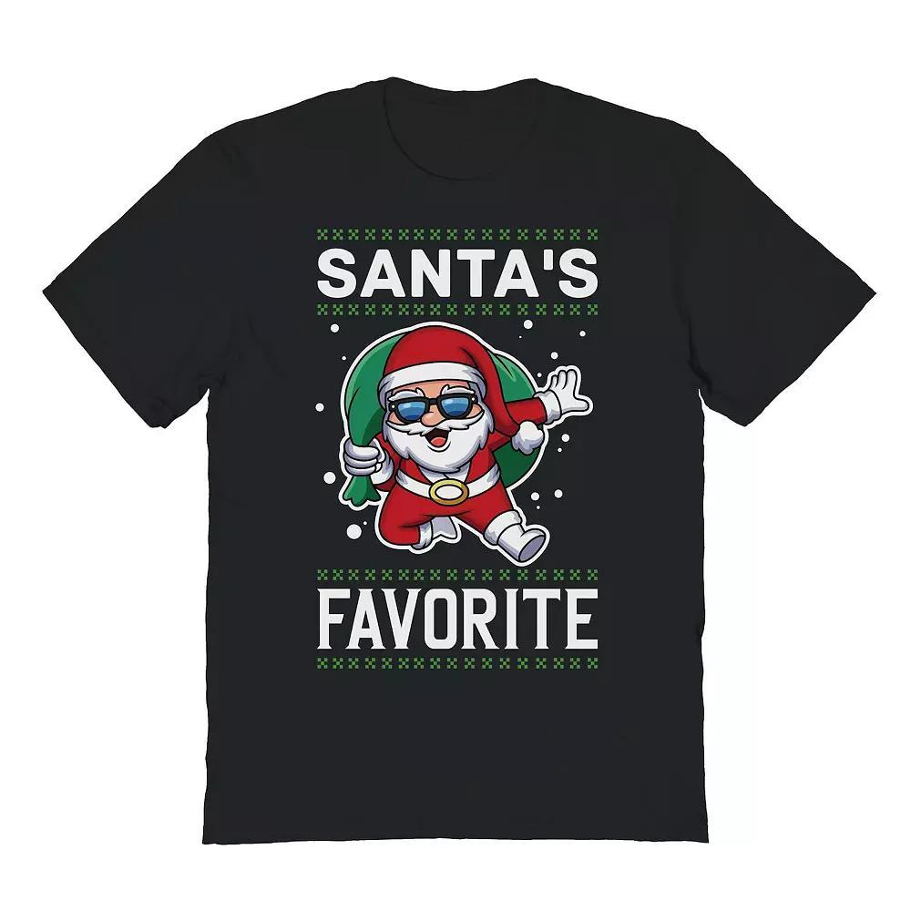 Men's Santa Favorite Christmas Graphic Tee, Size: Large, Black Product Image
