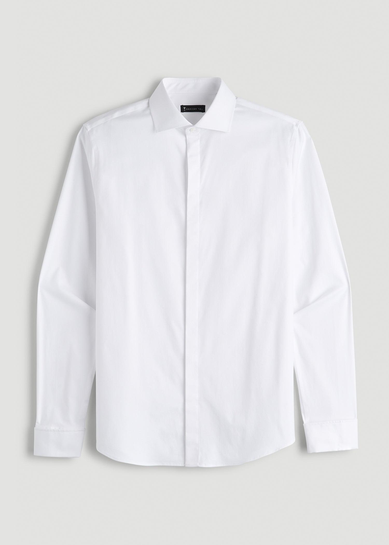 Tuxedo Shirt for Tall Men in White Product Image