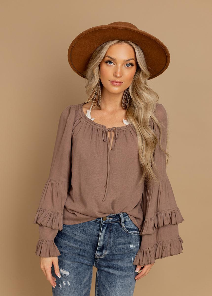Devina Top in Light Mahogany Female Product Image